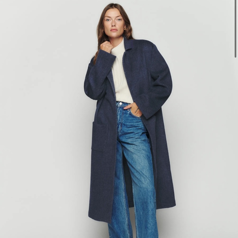 Reformation Albert Coat in Blue